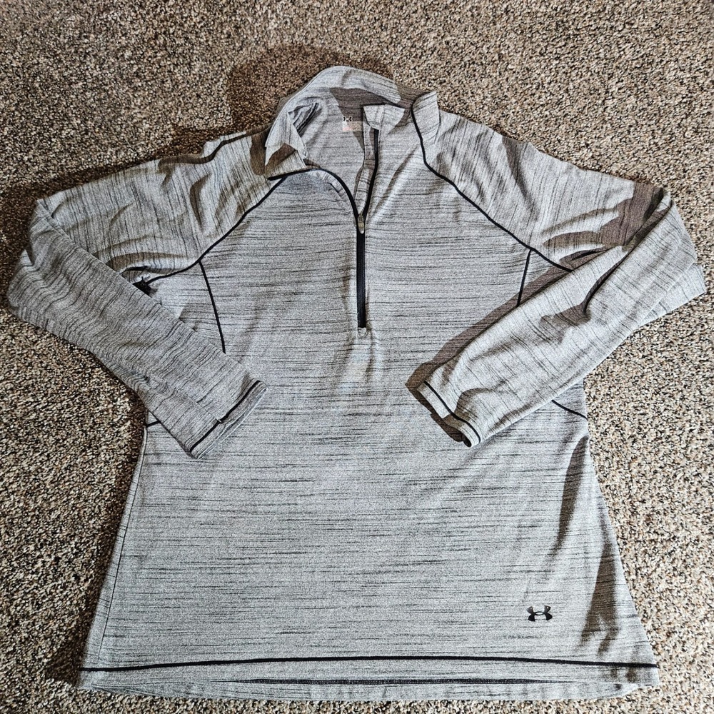 Under Armour HeatGear Gray Space Dye Quarter Zip Pullover XL UW1406187H